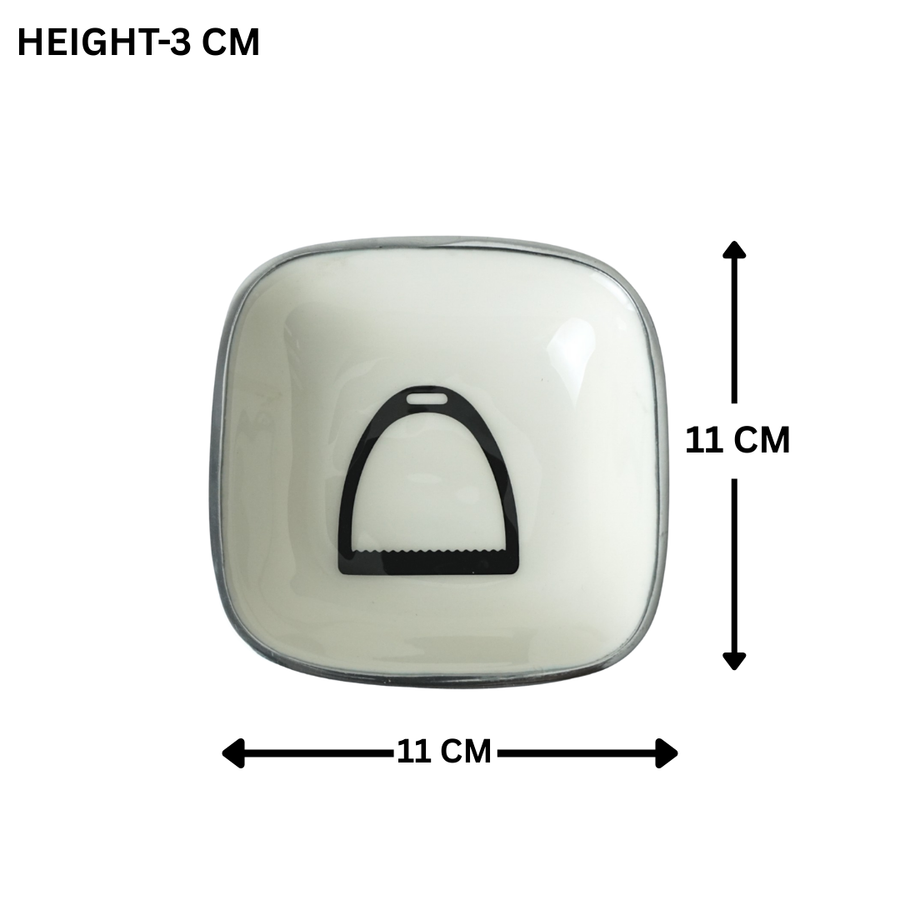 Horse Stirrup Bowl Acrylic Finish Square 4.5"