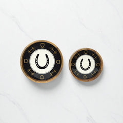Horse Shoe Bit Stirrup Tray Acrylic Finish Round 10"