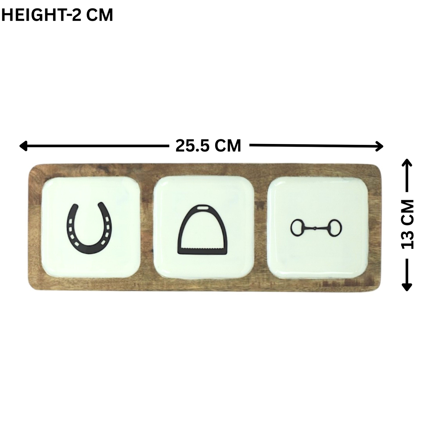 Horse Shoe Stirrup Bit Tray Acrylic Finish