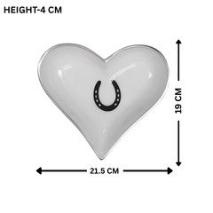 Horse Shoe Bowl Acrylic Finish Heart Shape 8"