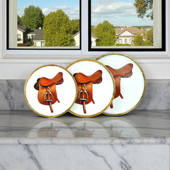 Horse Saddle Plate Acrylic Finish Round 10"
