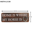 Home Is Where My Horse Is Wall Sign with Horseshoe | Mango Wood & Nickel Plated Horseshoe | Equestrian Wall Decor