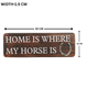 Home Is Where My Horse Is Wall Sign with Horseshoe | Mango Wood & Nickel Plated Horseshoe | Equestrian Wall Decor
