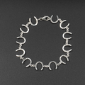 Horseshoe Bracelet Silver Plated | Equestrian Lucky Horseshoe Chain Bracelet 7.5 Inch