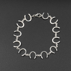 Horseshoe Bracelet Silver Plated | Equestrian Lucky Horseshoe Chain Bracelet 7.5 Inch