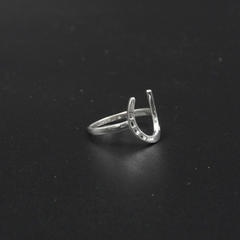 Horseshoe Ring Silver Plated | Fixed Size 1 Equestrian Lucky Horseshoe Ring