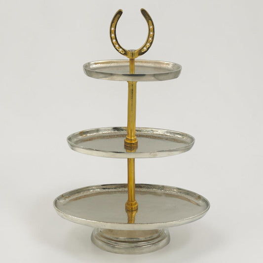 Horse Shoe Cake Stand 3-Tier Oval