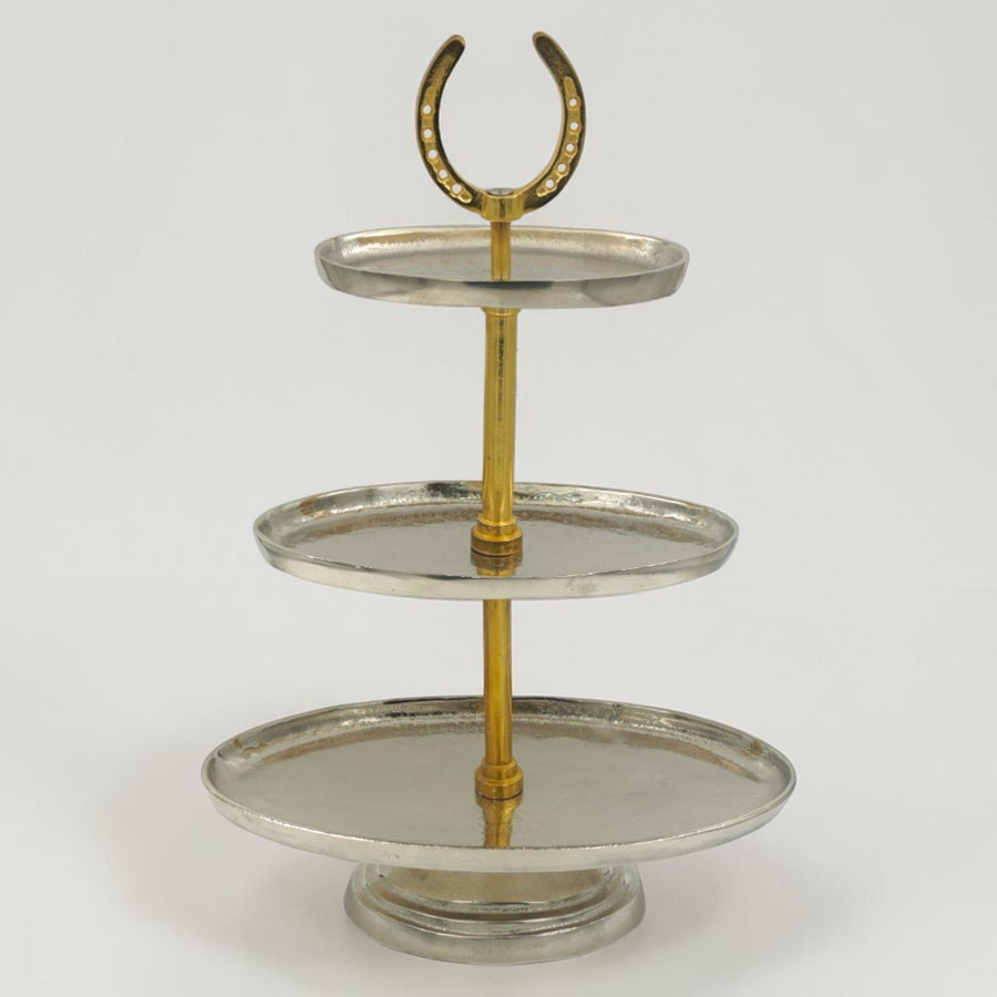 Horse Shoe Cake Stand 3-Tier Oval