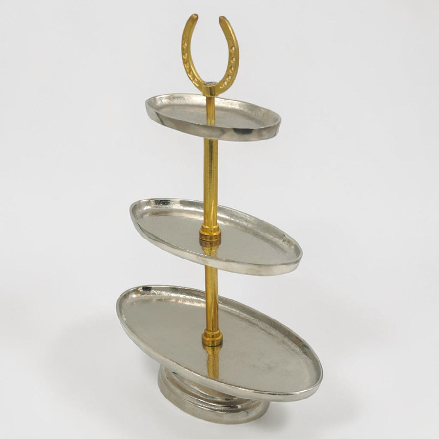 Horse Shoe Cake Stand 3-Tier Oval