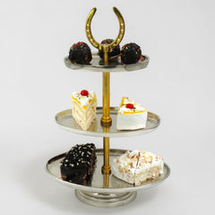 Horse Shoe Cake Stand 3-Tier Oval