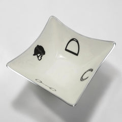 Equestrian Bowl Acrylic Finish 4-Corner Square 9"