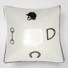 Equestrian Bowl Acrylic Finish 4-Corner Square 9"