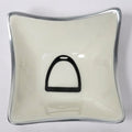 Horse Stirrup Bowl Acrylic Finish 4-Corner Square 7.5"