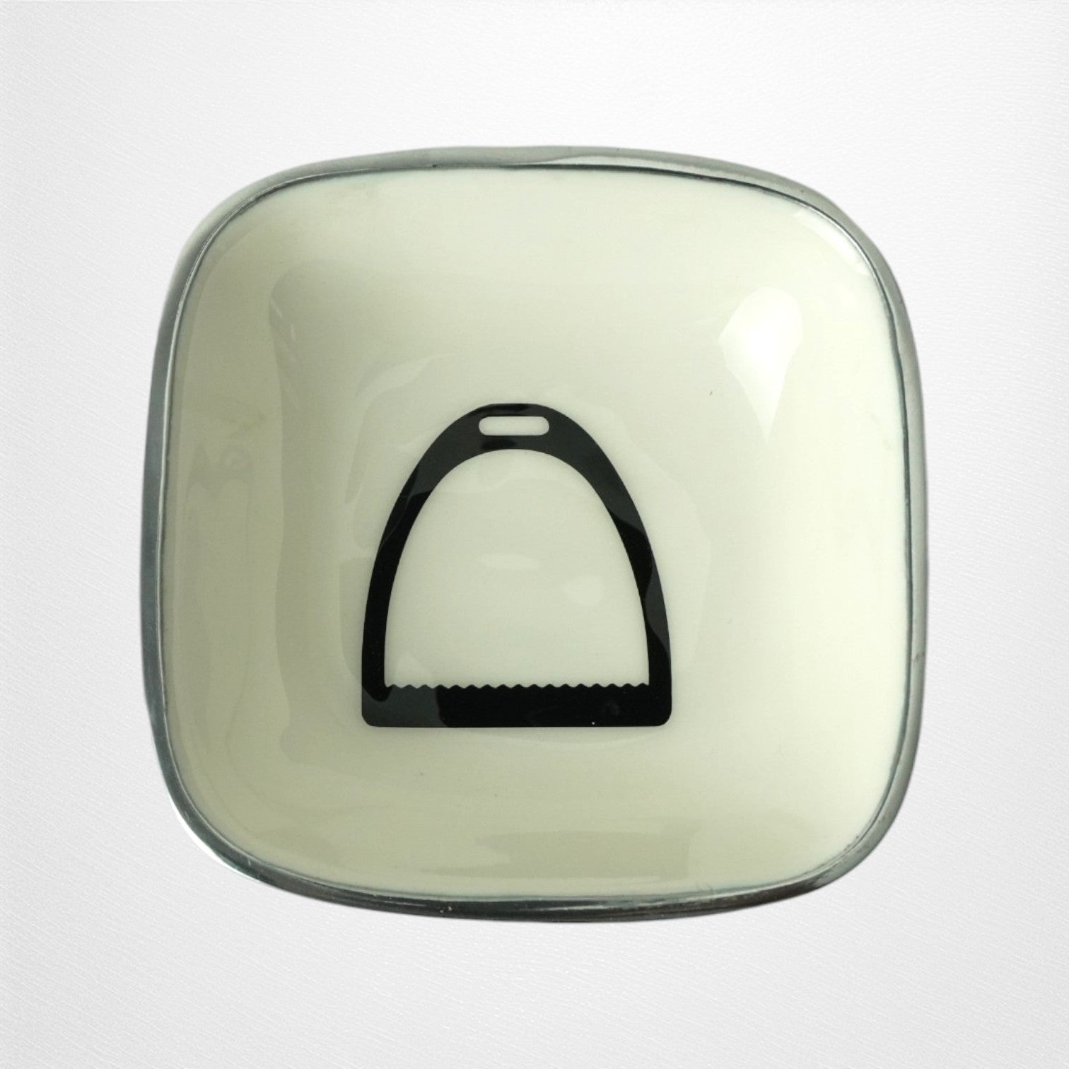 Horse Stirrup Bowl Acrylic Finish Square 4.5"