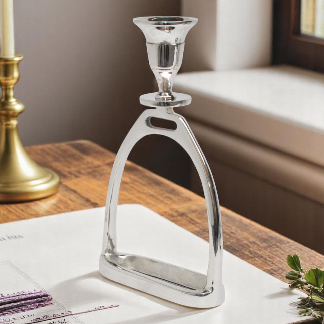 Horse Stirrup Candle Stand Large