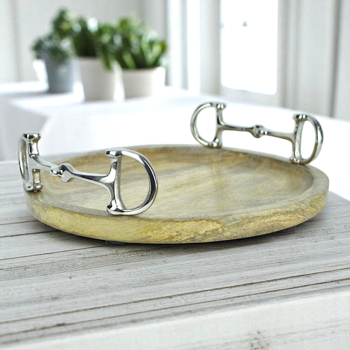 Horse Bit Wooden Tray Round