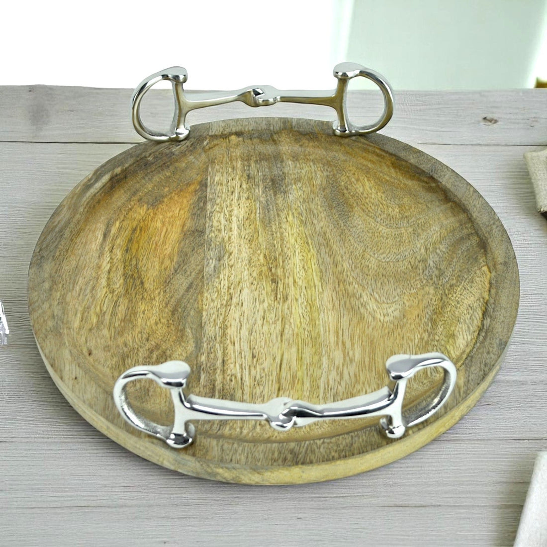 Horse Bit Wooden Tray Round