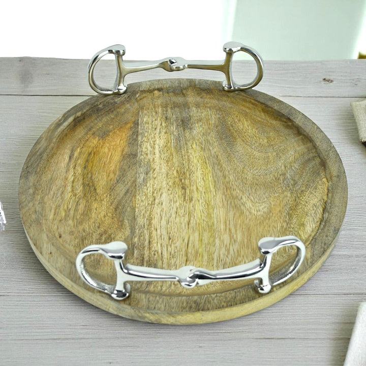 Horse Bit Wooden Tray Round