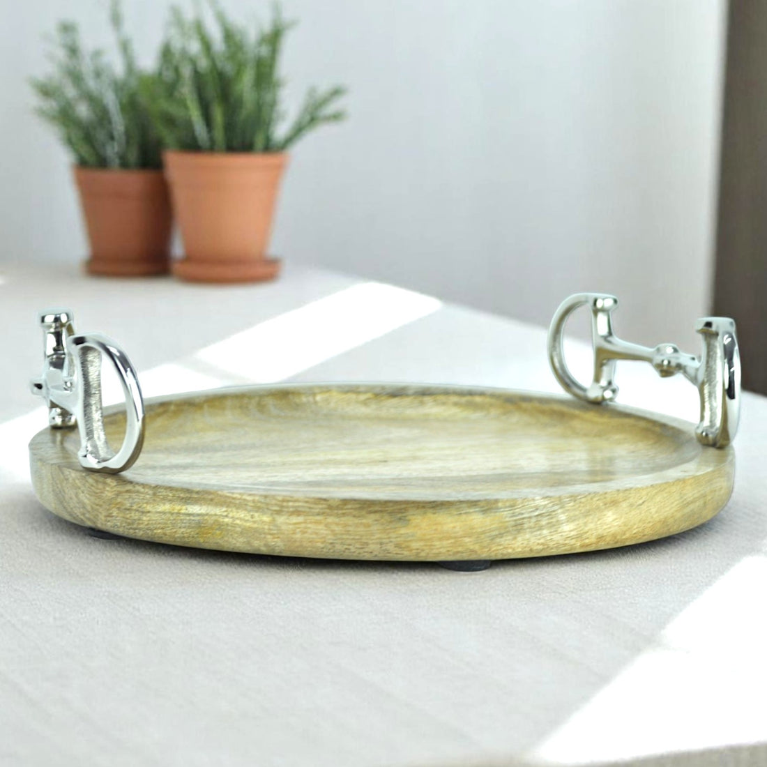 Horse Bit Wooden Tray Round