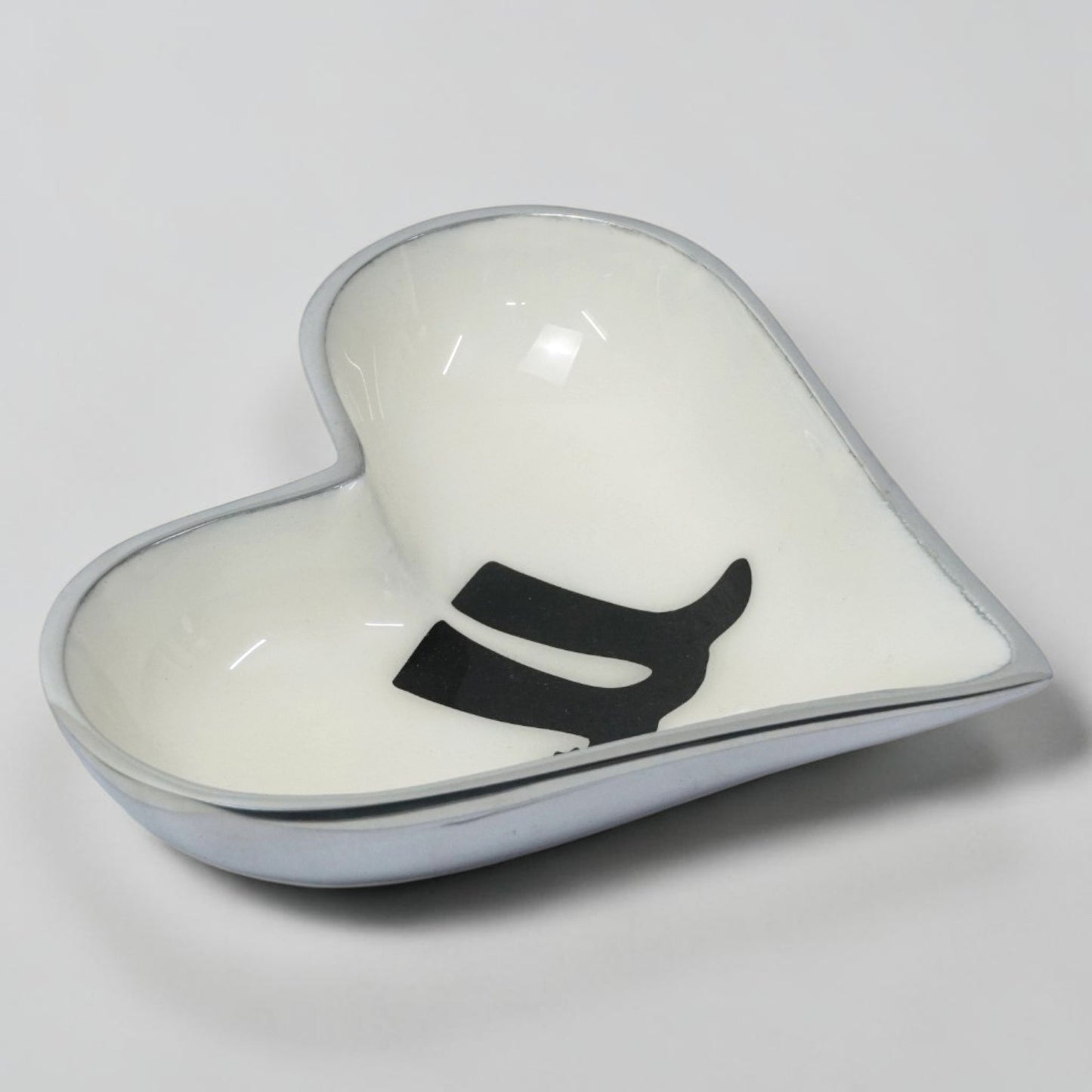 Horse Boot Bowl Acrylic Finish Heart Shape 6"