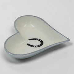 Horse Shoe Bowl Acrylic Finish Heart Shape 8"