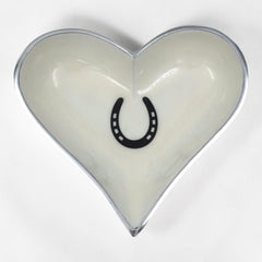 Horse Shoe Bowl Acrylic Finish Heart Shape 8"