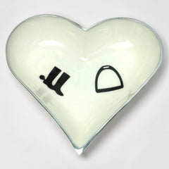 Horse Stirrup Boot Bowl Acrylic Finish Heart Shape 10"