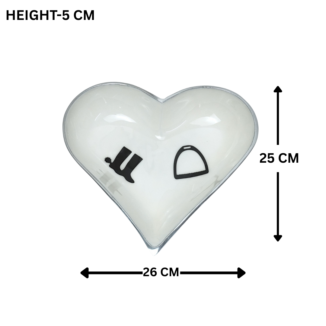 Horse Stirrup Boot Bowl Acrylic Finish Heart Shape 10"