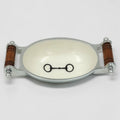 Horse Bit Bowl with Handles Acrylic Finish Oval