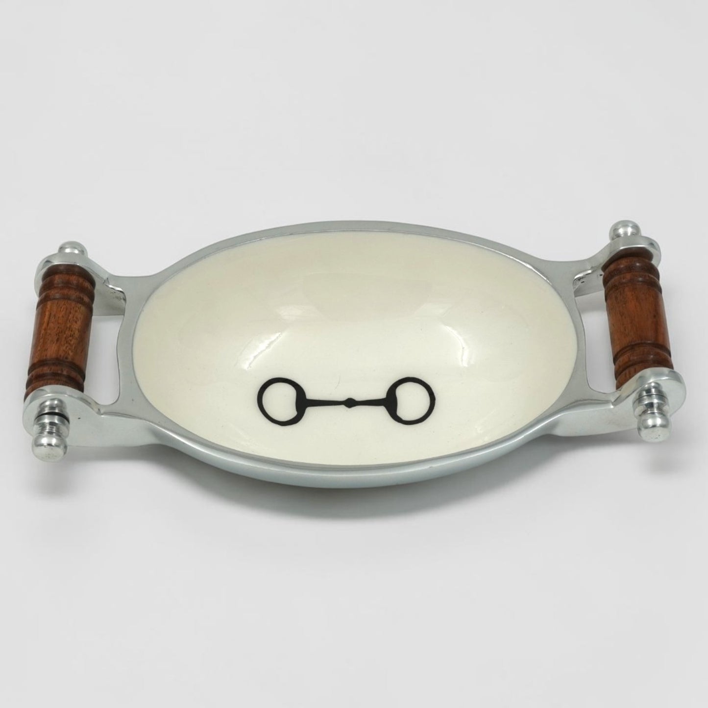 Horse Bit Bowl with Handles Acrylic Finish Oval