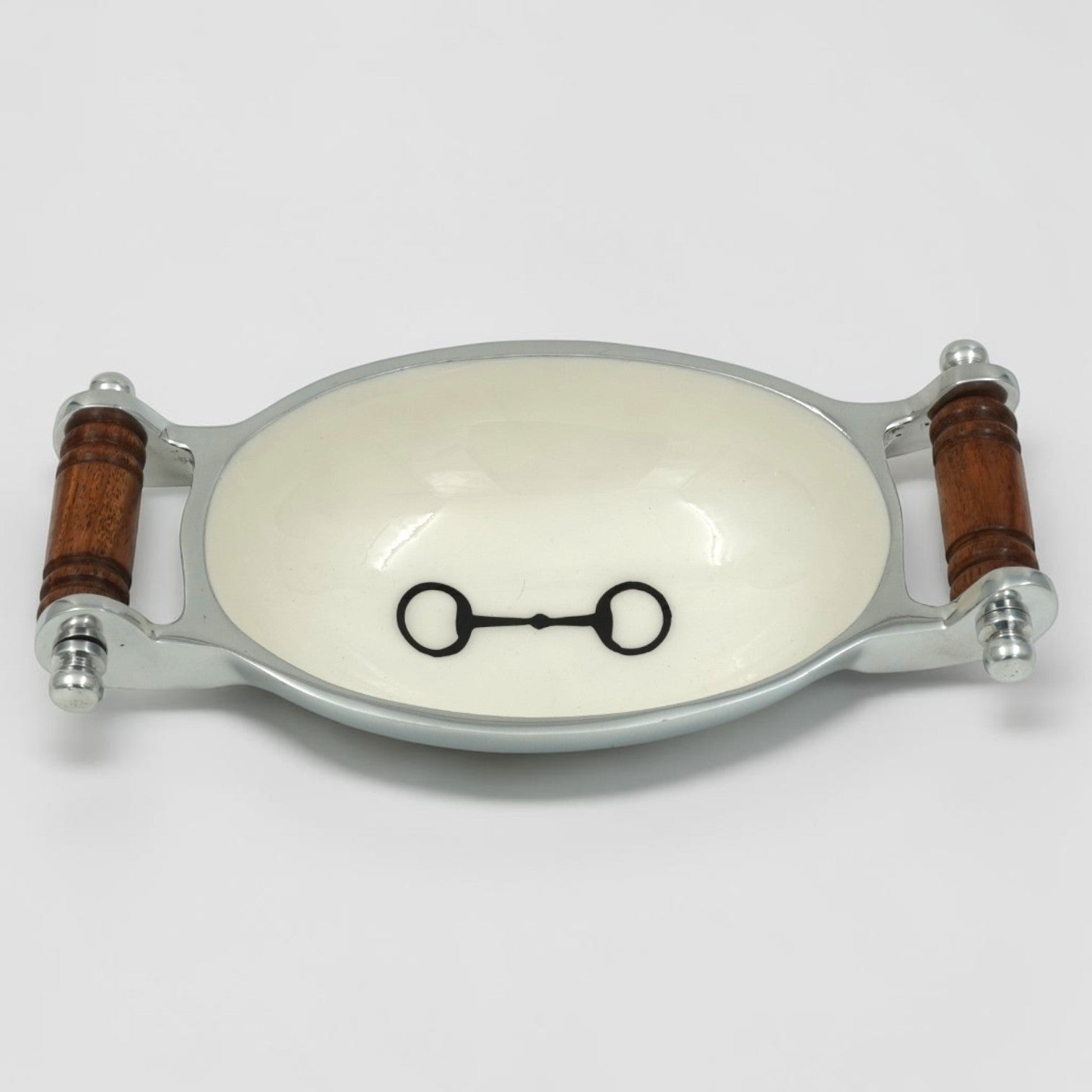 Horse Bit Bowl with Handles Acrylic Finish Oval