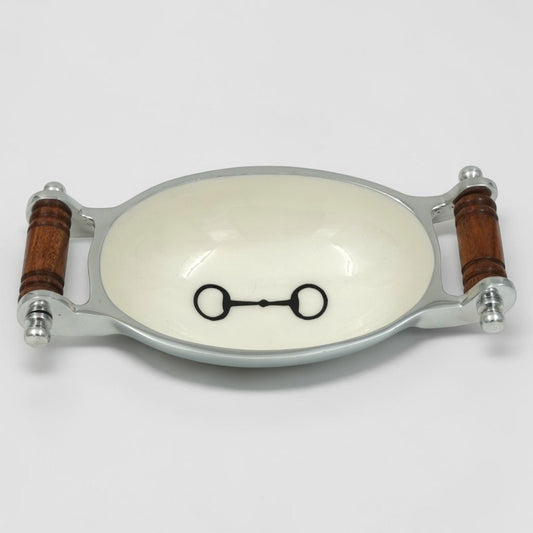 Horse Bit Bowl with Handles Acrylic Finish Oval