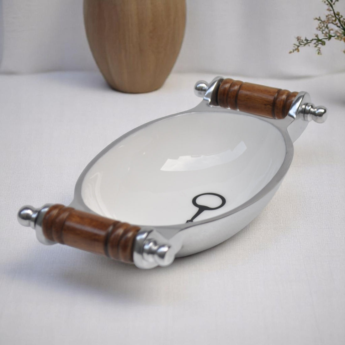 Horse Stirrup Oval Bowl with Handles