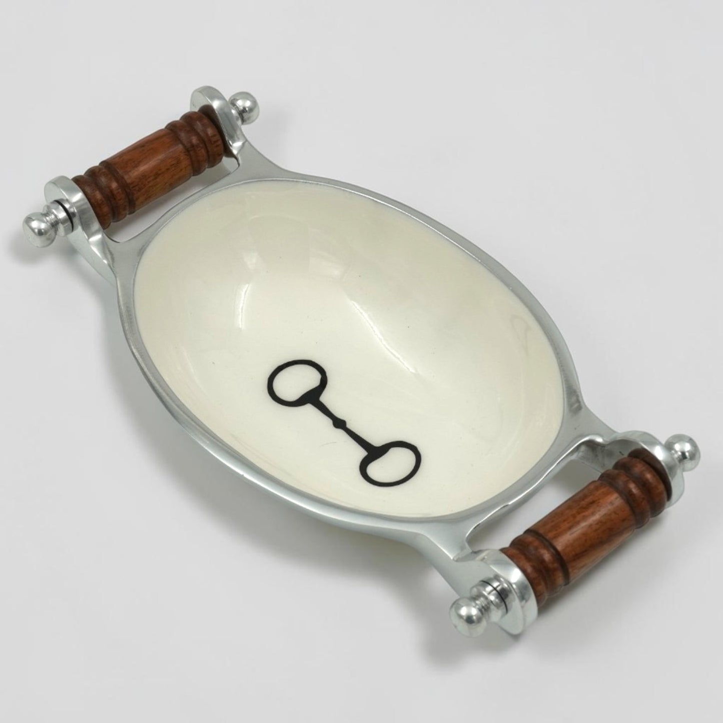 Horse Bit Bowl with Handles Acrylic Finish Oval