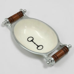 Horse Bit Bowl with Handles Acrylic Finish Oval