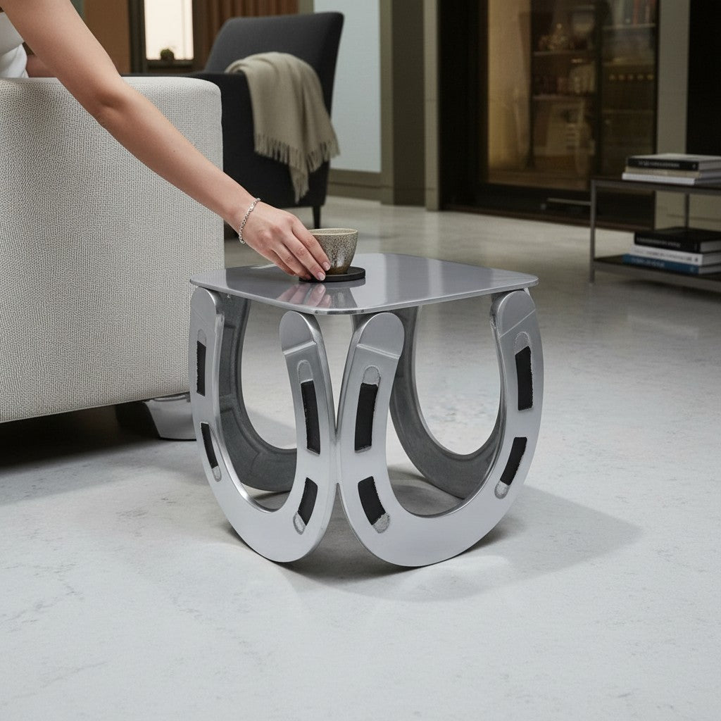 Horse Shoe Stool Side Table
