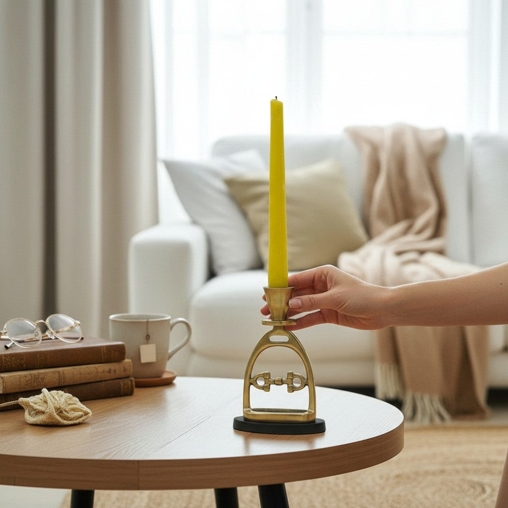 Horse Stirrup Bit Candle Stand 6"