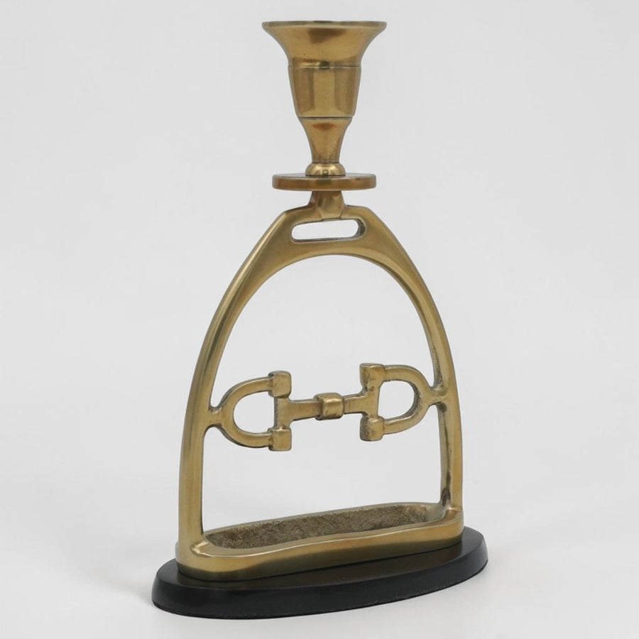 Horse Stirrup Bit Candle Stand 9"