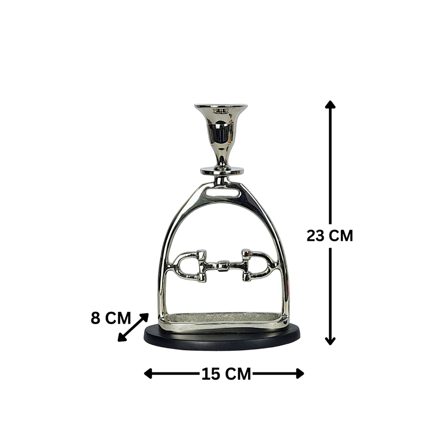 Horse Stirrup Bit Candle Stand 9"