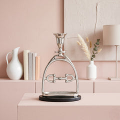 Horse Stirrup Bit Candle Stand 9"