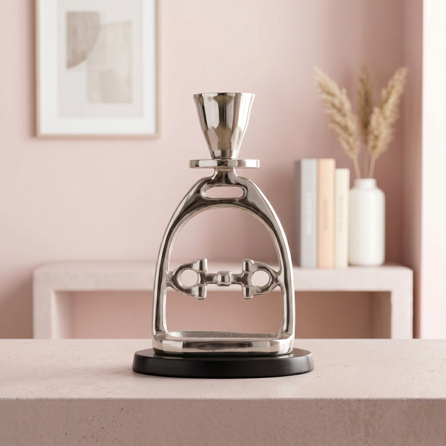 Horse Stirrup Bit Candle Stand 6"