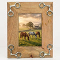 Equestrian Horse Bit Photo Frame - Mango Wood with Nickel Plated Cast Aluminium Snaffle Bits | 23cm x 28cm
