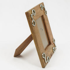 Equestrian Horse Bit Photo Frame - Mango Wood with Nickel Plated Cast Aluminium Snaffle Bits | 23cm x 28cm