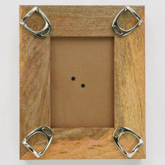 Equestrian Stirrup Photo Frame - Mango Wood with Nickel Plated Cast Aluminium Horse Bits | 23cm x 28cm