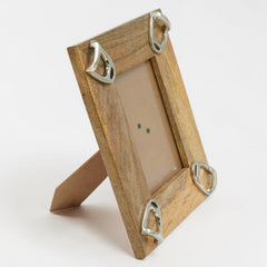 Equestrian Stirrup Photo Frame - Mango Wood with Nickel Plated Cast Aluminium Horse Bits | 23cm x 28cm