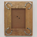 Equestrian Horseshoe Photo Frame - Mango Wood with Nickel Plated Cast Aluminium Horseshoes | 23cm x 28cm