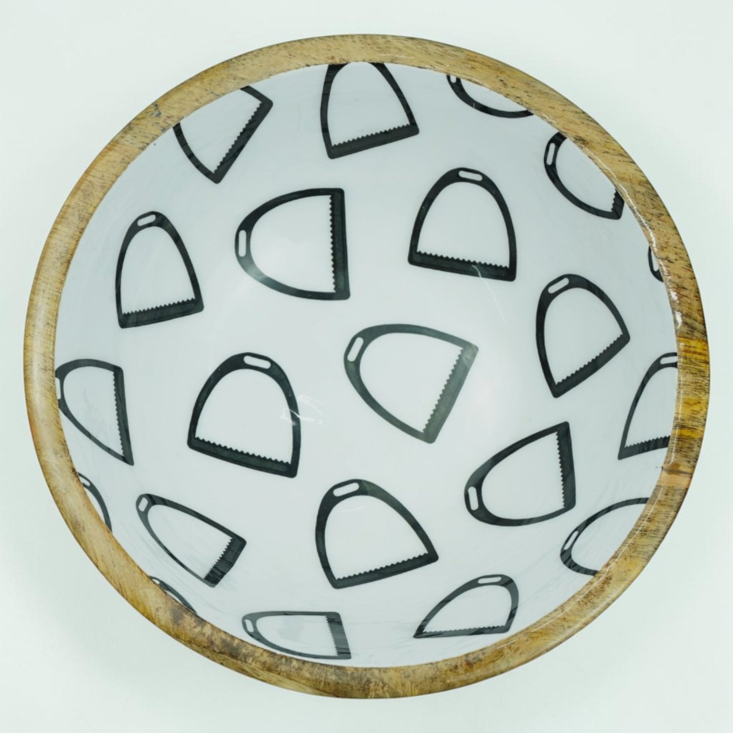 Horse Stirrup Bowl Acrylic Finish Round 8"