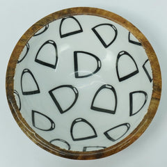 Horse Stirrup Bowl Acrylic Finish Round 6"
