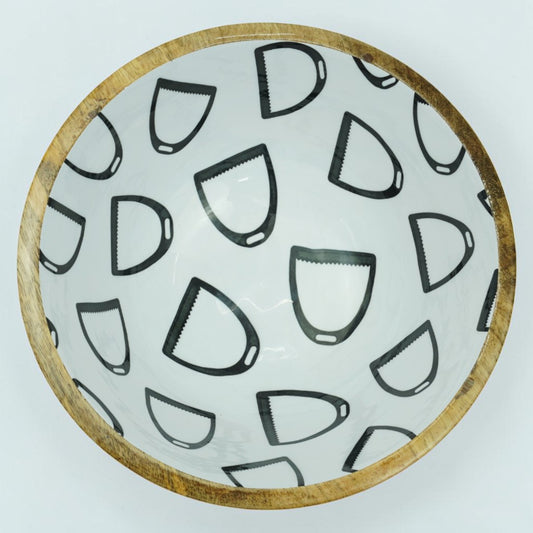 Equestrian Stirrup Bowl Acrylic Finish Round 10"