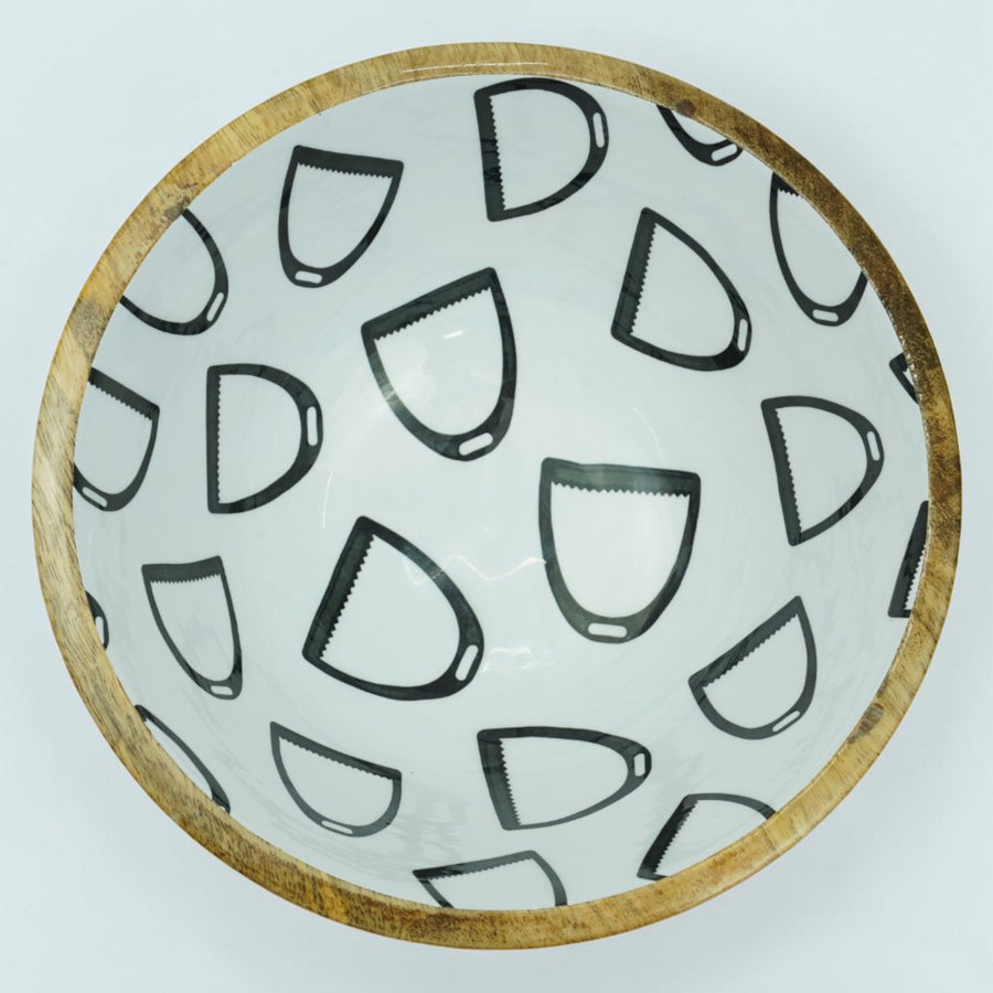 Equestrian Stirrup Bowl Acrylic Finish Round 10"